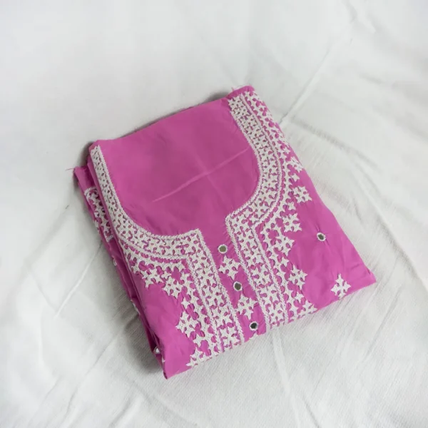 Light Pink 3 Piece Unstitched | গুজরাটি এমব্রয়ডারি থ্রি পিস