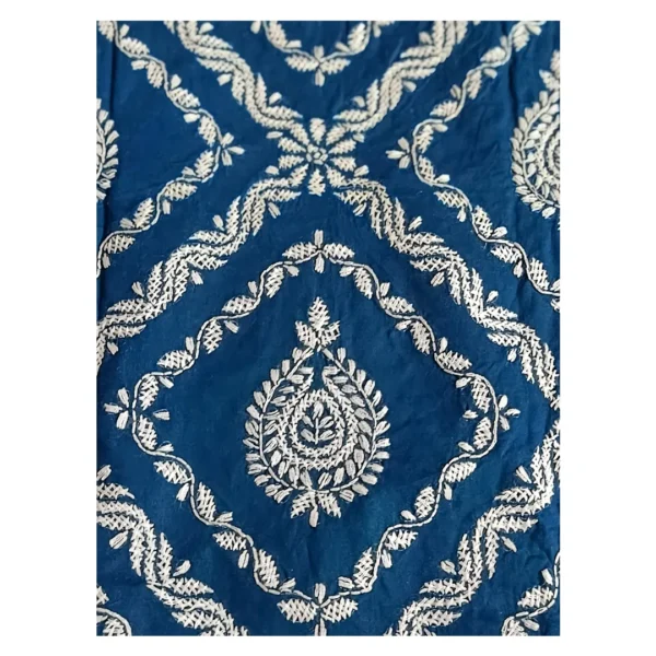 Blue Cotton 3 Piece Unstitched Salwar Kameez | নীল হ্যান্ড এমব্রয়ডারি থ্রি পিস