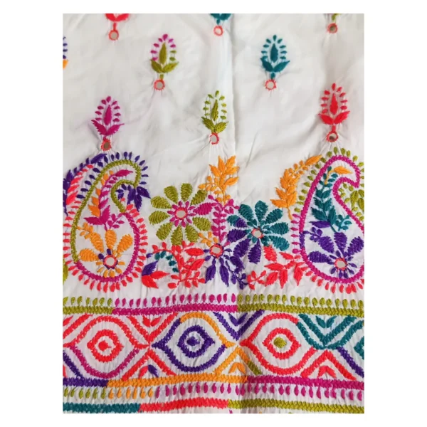White Cotton 3 Piece Unstitched | সাদা এমব্রয়ডারি থ্রি পিস