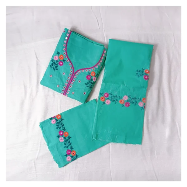 Firoza Cotton 3 Piece Unstitched | ফিরোজা এমব্রয়ডারি