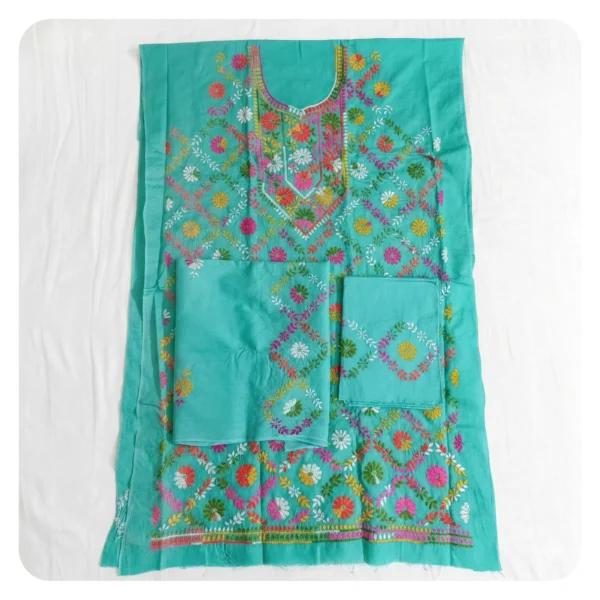 Firoza Cotton 3 Piece Unstitched | ফিরোজা এমব্রয়ডারি থ্রি পিস