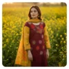 Maroon Cotton 2 Piece Unstitched | ফিরোজা এমব্রয়ডারি থ্রি পিস