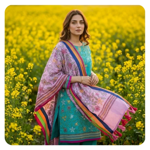 Firoza Cotton 2 Piece Unstitched | ফিরোজা এমব্রয়ডারি থ্রি পিস