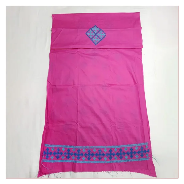 Pink Cotton 3 Piece Unstitched | গোলাপি এমব্রয়ডারি থ্রি পিস