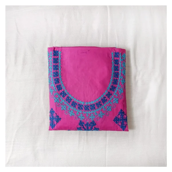 Pink Cotton 3 Piece Unstitched | গোলাপি এমব্রয়ডারি থ্রি পিস