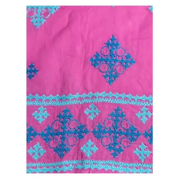 Pink Cotton 3 Piece Unstitched | গোলাপি এমব্রয়ডারি থ্রি পিস